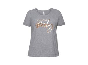 4063134778883 - Große Größen T-Shirt mit Statement-Foliendruck grau meliert Gr44 46 4063134778883 - Große Größen T-Shirt mit Statement-Foliendruck grau meliert Gr44 46