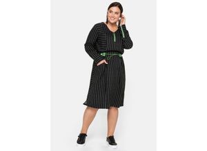 4063134787960 - Große Größen Kleid mit neonfarbenen Details schwarz Gr46