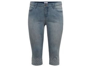 4063134806654 - Große Größen Caprijeans schmal SUSANNE  5-Pocket mit Formbund light blue Denim Gr52