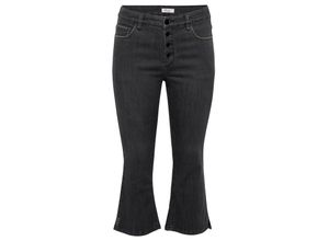 4063134808979 - Große Größen Bootcut Jeans in 7 8-Länge mit Stickerei am Saum black Denim Gr44