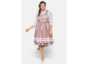 4063134812860 - Große Größen Dirndl 3-teilig mit Schürze und Spitzenbluse zartrosa Gr54