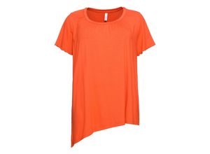 4063134813966 - Große Größen T-Shirt mit diagonalem Saum und Flügelärmeln orange Gr48 50