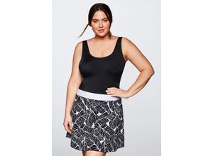 4063134837238 - Große Größen Badekleid mit Rundhalsausschnitt blickdicht schwarz-weiß Gr48C