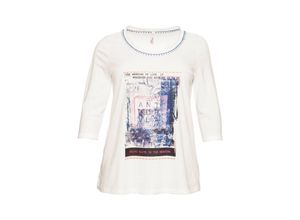 4063134842676 - Große Größen Shirt mit Frontdruck und Glitzersteinchen offwhite Gr44 46