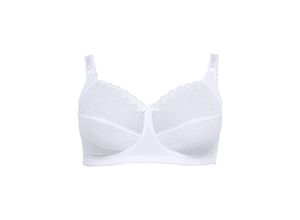 4063134859025 - Große Größen BH ohne Bügel mit elastischen Trägern und Stickereispitze weiß Gr90E