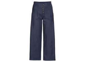 4063134956106 - Große Größen Weite High-Waist-Jeans mit Bundfalten blue Denim Gr46