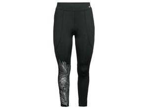 4063134978757 - Große Größen Funktionsleggings mit Blätterdruck reflektierend schwarz bedruckt Gr44