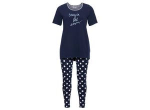 4063134984390 - Große Größen Schlafanzugset aus Shirt und Leggings bedruckt marine bedruckt Gr44