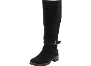 4063134993347 - Große Größen Weitschaftstiefel aus Leder mit Schnallenbändern schwarz Gr44