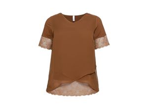 4063135111405 - Große Größen Tunika im Lagenlook mit Spitze cognac Gr46