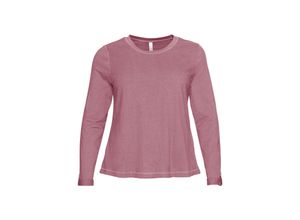 4063135162070 - Große Größen Langarmshirt in Melange-Optik figurumspielend hellmauve Gr52 54