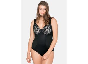 4063135227298 - Große Größen Body mit Shape-Effekt Cups aus floraler Spitze schwarz-offwhite Gr90D
