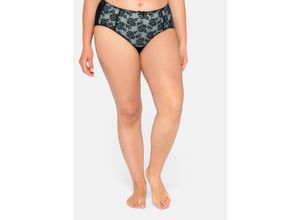 4063135227601 - Große Größen Slip in abdeckender Schnittform mit Spitze und Mesh schwarz-blau Gr44