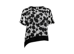 4063135247340 - Große Größen 2-in-1 Tunika aus Chiffon mit floralem Druck schwarz-weiß Gr50