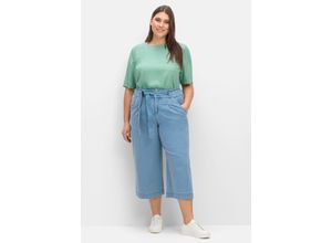 4063135423584 - Große Größen Jeans-Culotte im Curvy-Schnitt ELLA mit Bindegürtel light blue Denim Gr44