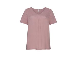 4063135432661 - Große Größen Shirt im Materialmix in A-Linie hellmauve Gr48 50