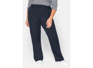 4063135446958 - Große Größen Gerade Hose mit Seitenschlitzen aus TENCEL™ Lyocell nachtblau Gr54