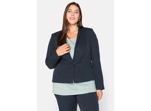 4063135447061 - Große Größen Blazer in Kurzform mit tiefem Reverskragen nachtblau Gr44