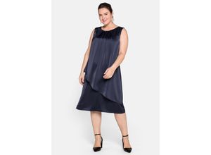 4063135448105 - Große Größen Cocktailkleid im Layer-Look und in Satin-Optik nachtlila Gr44