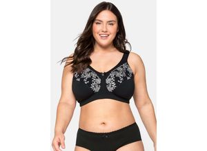 4063135484592 - Große Größen Doppelpack Entlastungs-BHs mit Stickerei-Spitze schwarz Gr110D