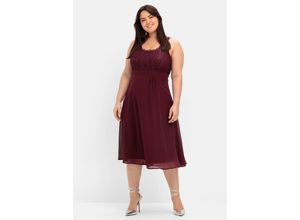 4063135501527 - Große Größen Abendkleid mit Spitze aubergine Gr44