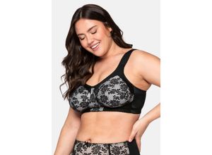 4063135556886 - Große Größen BH in bügelloser Form mit breitem Unterbrustband schwarz-grau Gr95C