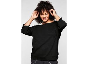 4063135716662 - Große Größen Sweatshirt mit 3 4-Arm und Rundhalsausschnitt schwarz Gr48 50