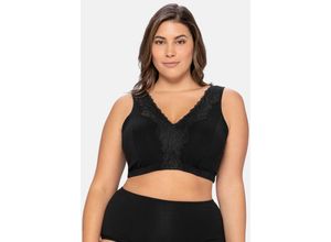 4063135729495 - Große Größen BH ohne Bügel in Bustier-Form mit Spitzenborte schwarz Gr95F