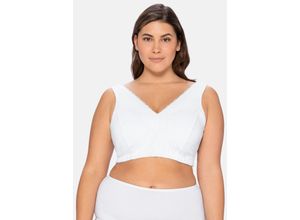 4063135730323 - Große Größen BH ohne Bügel in Bustier-Form mit Spitzenborte weiß Gr85F
