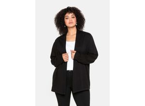 4063135739982 - Große Größen Strickjacke mit schmalem Schalkragen offene Form schwarz Gr56 58 4063135739982 - Große Größen Strickjacke mit schmalem Schalkragen offene Form schwarz Gr56 58