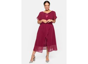 4063135755692 - Große Größen Cocktailkleid im 2-in-1-Look in Wickeloptik himbeere Gr44