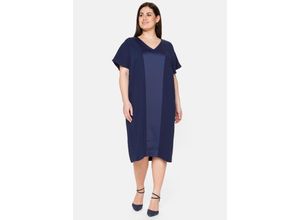 4063135757573 - Große Größen Cocktailkleid im Oversized-Look mit Kontrasteinsatz marine Gr40