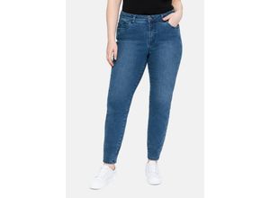 4063135777663 - Große Größen Slim Jeans mit vorverlegter Teilungsnaht blue Denim Gr48