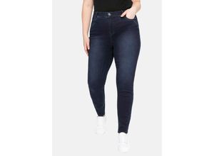 4063135778653 - Große Größen Skinny Jeans mit Gummibund und Push-up-Effekt blue black Denim Gr56