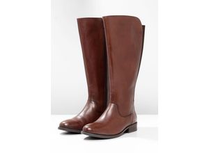 4063135801948 - Große Größen Weitschaftstiefel aus Leder mit Stretch-Einsatz braun Gr39