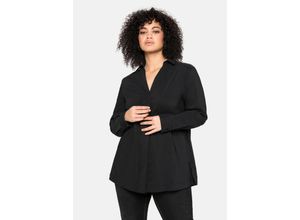 4063135805229 - Große Größen Hemdbluse mit verdeckter Knopfleiste schwarz Gr40 4063135805229 - Große Größen Hemdbluse mit verdeckter Knopfleiste schwarz Gr40