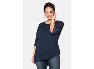 4063135843337 - Große Größen Tunika im Lagenlook mit schrägem Saum marine Gr56 4063135843337 - Große Größen Tunika im Lagenlook mit schrägem Saum marine Gr56