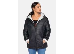 4063135843429 - Große Größen Wendejacke mit Kapuze beidseitig tragbar schwarz-grau Gr58