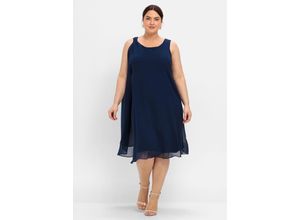 4063135843689 - Große Größen Cocktailkleid aus Chiffon in A-Linie marine Gr40