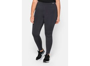 4063135850366 - Große Größen Sportleggings in 7 8-Länge dunkelgrau meliert Gr40