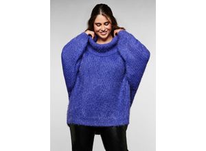 4063135922650 - Große Größen Pullover mit abnehmbarem Loopschal violett Gr40 42