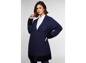 4063135922759 - Große Größen Strickjacke mit Strukturverlauf und Blockstreifen nachtlila Gr44 46 4063135922759 - Große Größen Strickjacke mit Strukturverlauf und Blockstreifen nachtlila Gr44 46