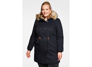 4063135930600 - Große Größen Parka aus Baumwolle mit Teddyfutter schwarz Gr46