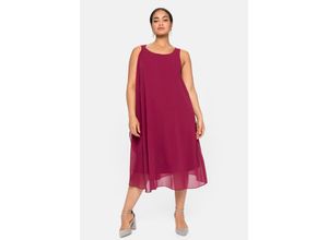 4063135949909 - Große Größen Cocktailkleid aus Chiffon in A-Linie himbeere Gr40