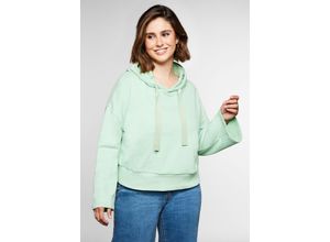 4063135950240 - Große Größen Kapuzensweatshirt in kurzer weiter Form pudergrün Gr56 58