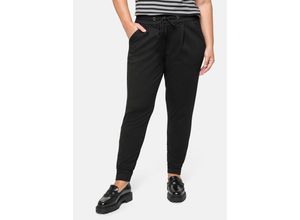 4063136015153 - Große Größen Joggpants mit Schlupfbund aus Interlock-Qualität schwarz Gr42