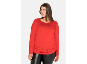 4063136016938 - Große Größen Longshirt mit Raffungen am Saum aus Jersey feuerrot Gr52 54