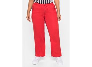 4063136067336 - Große Größen Gerade Joggpants mit elastischem Gummischlupfbund mohnrot Gr46