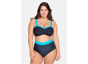 4063136083503 - Große Größen Bikinioberteil in Wickeloptik mit wattierten Cups nachtblau Gr50C