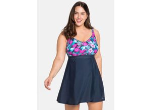 4063136085156 - Große Größen Tankini-Oberteil in ausgestellter Longform blau-pink Gr48B